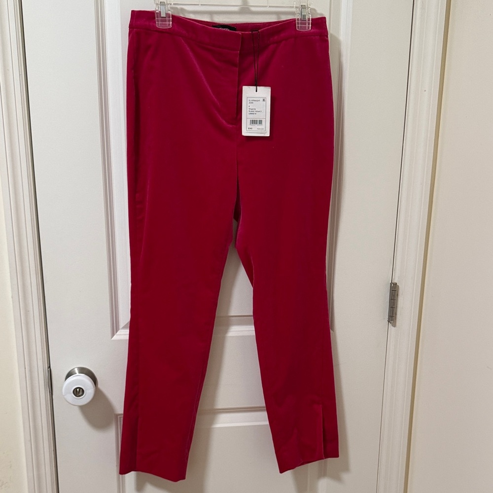 THEORY CL Straight Stretch Velvet Pants